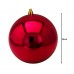 Kit 3 Bolas De Natal Vermelho Brilhante Tradicional Grande 12cm - Yangzi