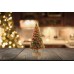 Mini Pinheiro Rústico Decorado Natal Luxo Enfeite de Mesa 20cm Base Madeira - Yangzi 