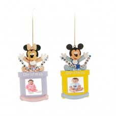 Jogo Mini Porta Retrato Baby Mickey e Minnie Disney Enfeite Natal 2 unidades - Cromus