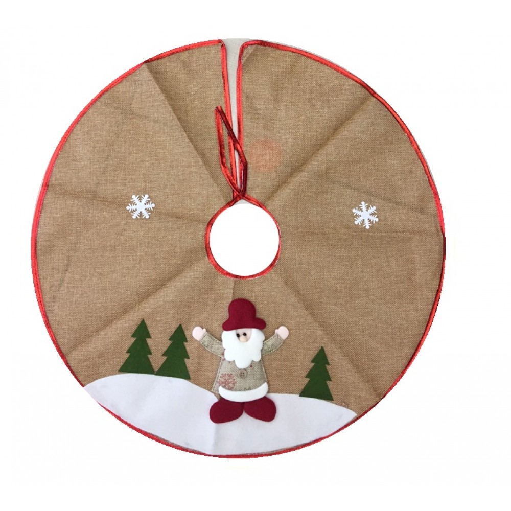 Saia para Árvore de Natal Decorada Rústica Bege Papai Noel 60cm - Master  Christmas