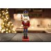 Soldado Guarda Quebra Nozes Madeira Natal Luxo 38cm Vermelho e Azul - Master Christmas