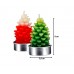 Jogo Mini Vela Natural Pinheiro de Natal Vermelho e Verde 4 Unidades - Yangzi