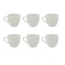 Conjunto 6 Xícaras para Café Porcelana Branca 50ml - Mundial Import