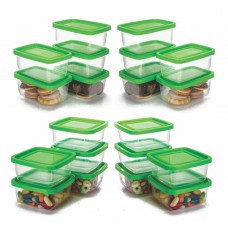 Conjunto de Mini Potes Plástico Prime 20 Peças Quadrado e Retangular - Ercaplast