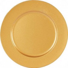 Sousplat Redondo Metalizado 33cm Dourado - Magizi