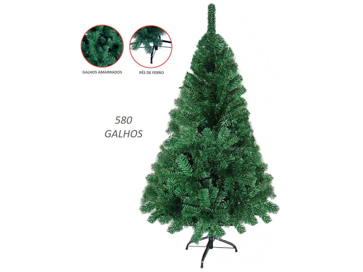 Árvore de Natal Pinheiro Premium Áustria 580 Galhos 1,80m - Magizi