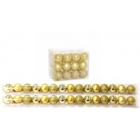 Kit 30 Mini Bolas Natal Dourada Glitter, Fosca, Lisa 3cm - Master Christmas