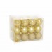 Kit 30 Mini Bolas Natal Dourada Glitter, Fosca, Lisa 3cm - Master Christmas