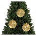 Kit Bola De Natal Dourado Premium Glitter e Paetes 10cm 3 Unidades - Master Christmas