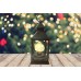 Lamparina Luminária Decor LED Preto e Ouro Envelhecido 23cm - Master Christmas